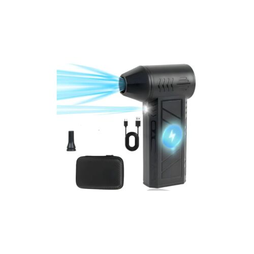 Soplador Turbina Mini Pistola Portatil - Con Luz LED y Estuche- Recargable USB C - 5200mAh