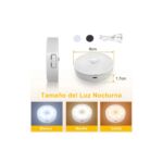 Luz Led Redonda Inalámbrica Adhesiva - Sensor De Movimiento - Recargable USB - Blanco / Cálido / Combinable - 85MM - Imagen 2