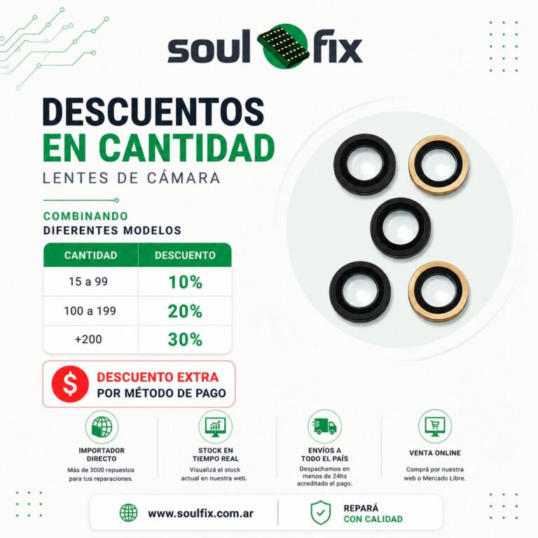 Descuentos en cantidad: LENTES / VIDRIOS CÁMARAS